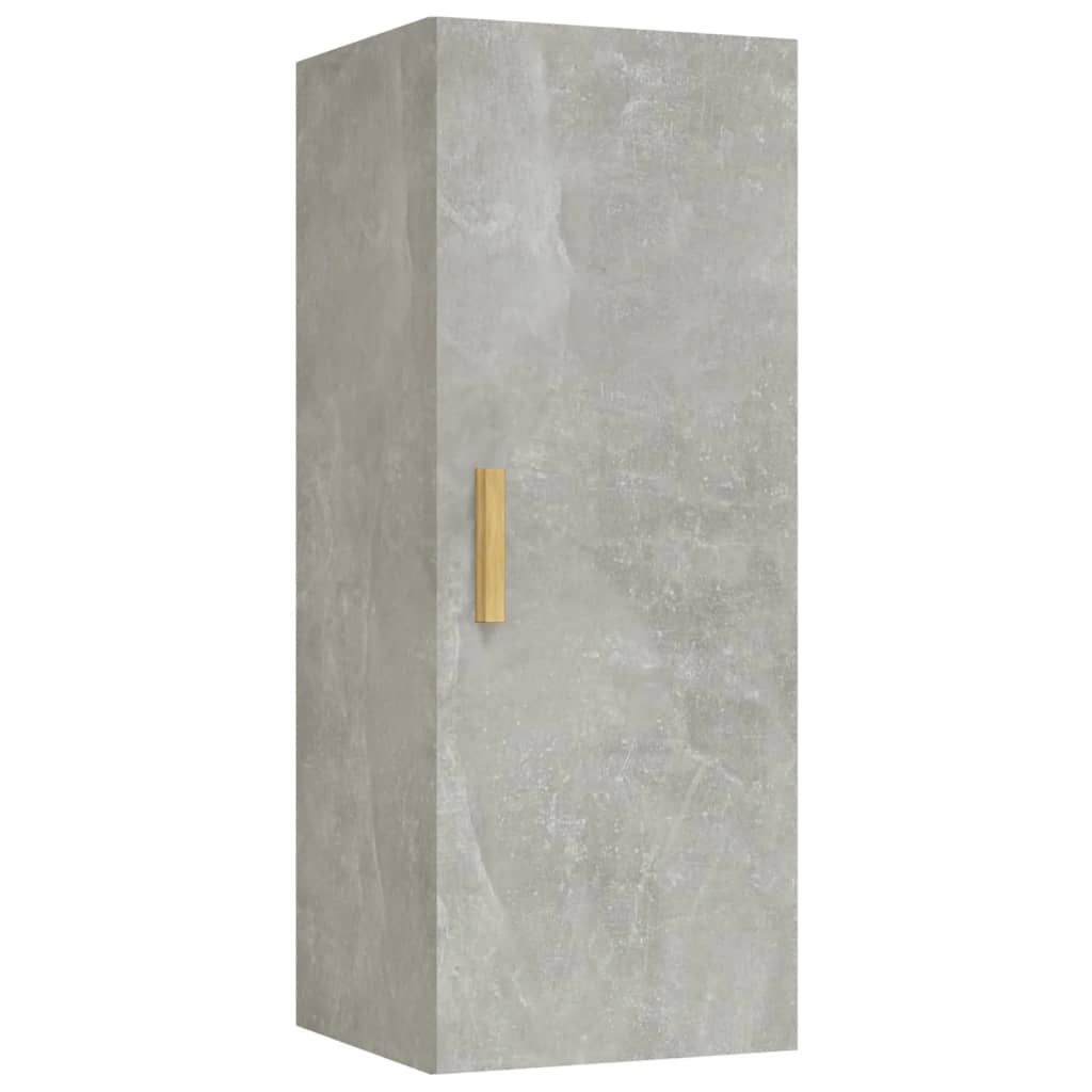 Armadietto a Muro Grigio Cemento 34,5x34x90cm Legno Multistrato | homemem39