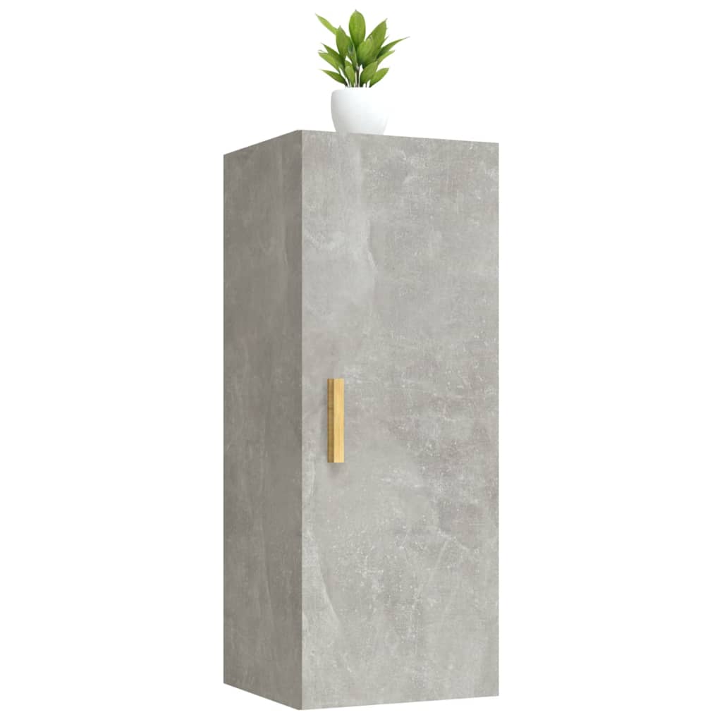 Armadietto a Muro Grigio Cemento 34,5x34x90cm Legno Multistrato | homemem39