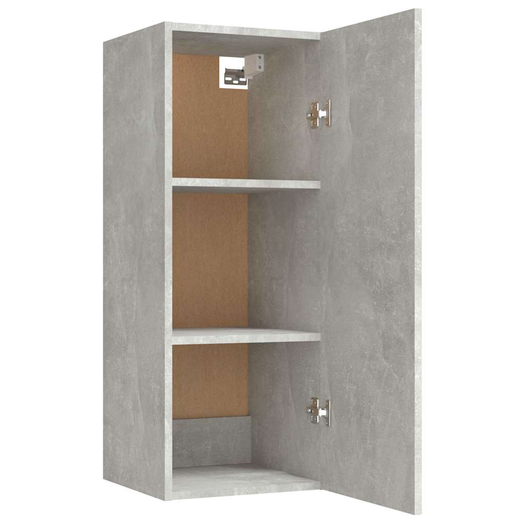 Armadietto a Muro Grigio Cemento 34,5x34x90cm Legno Multistrato
