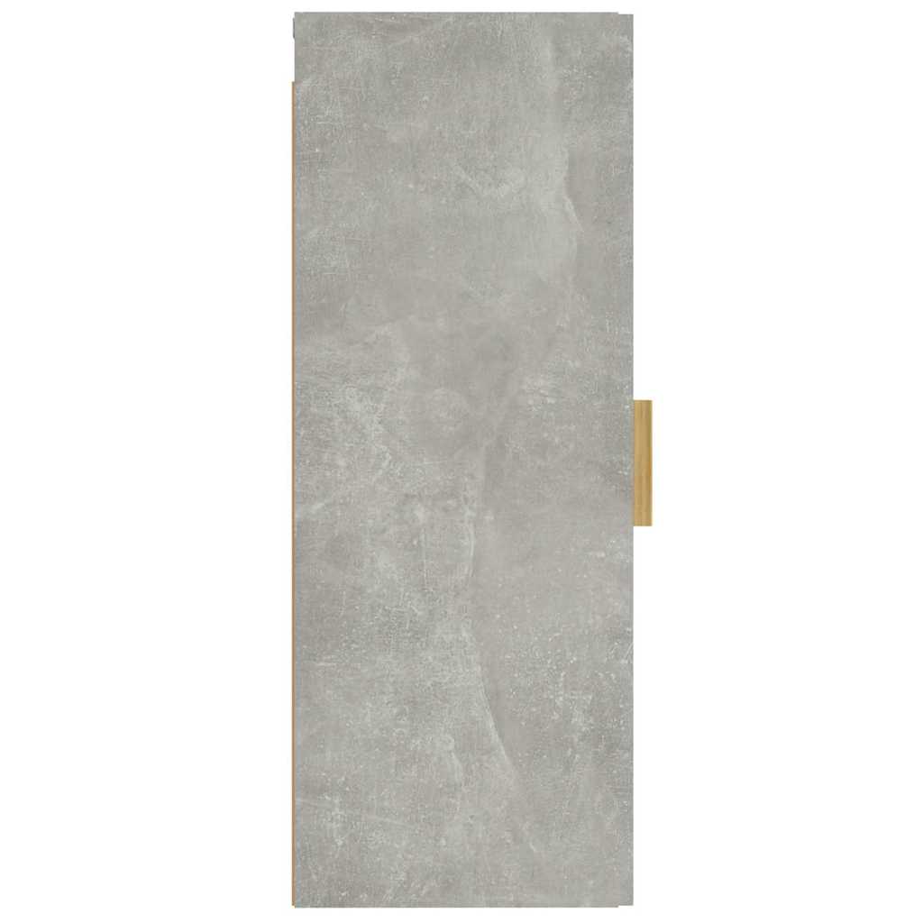 Armadietto a Muro Grigio Cemento 34,5x34x90cm Legno Multistrato