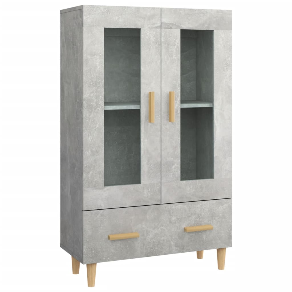 Credenza Grigio Cemento 70x31x115 cm in Legno Multistrato