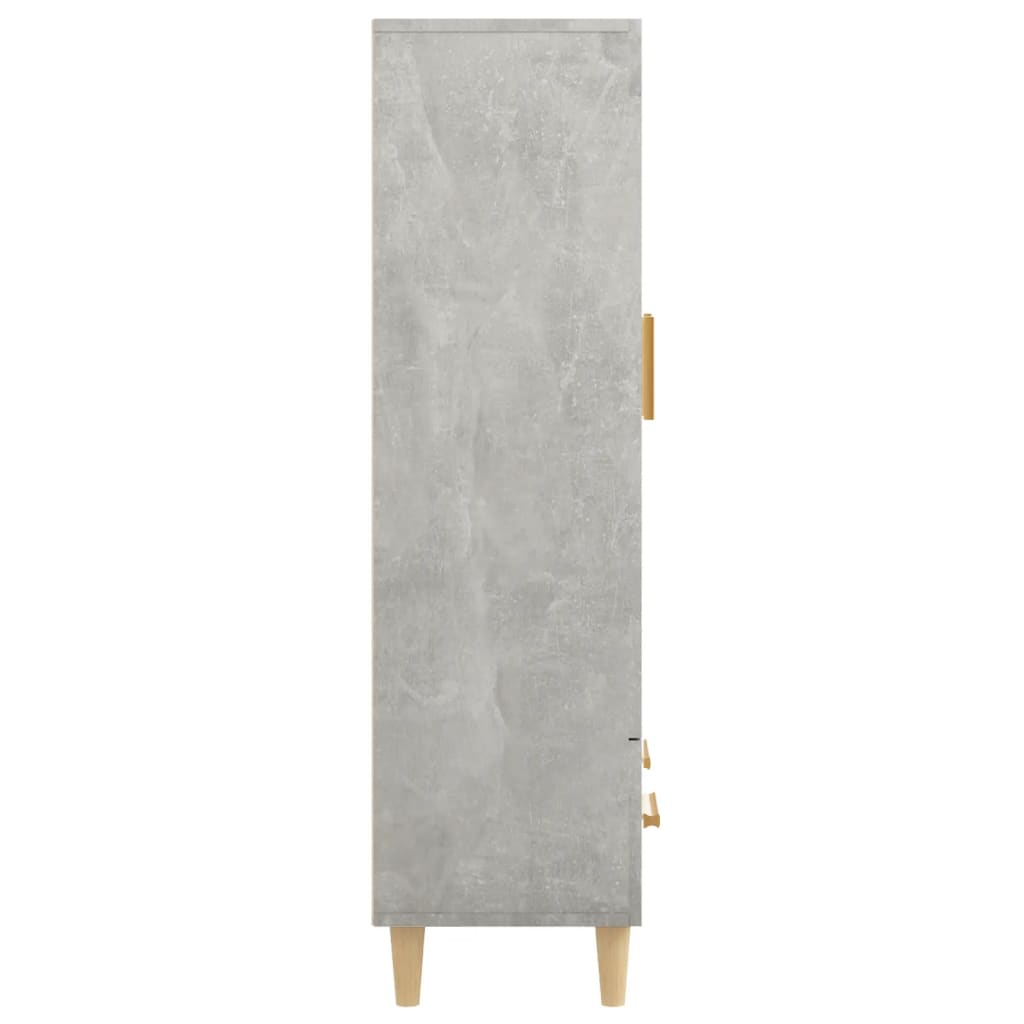 Credenza Grigio Cemento 70x31x115 cm in Legno Multistrato