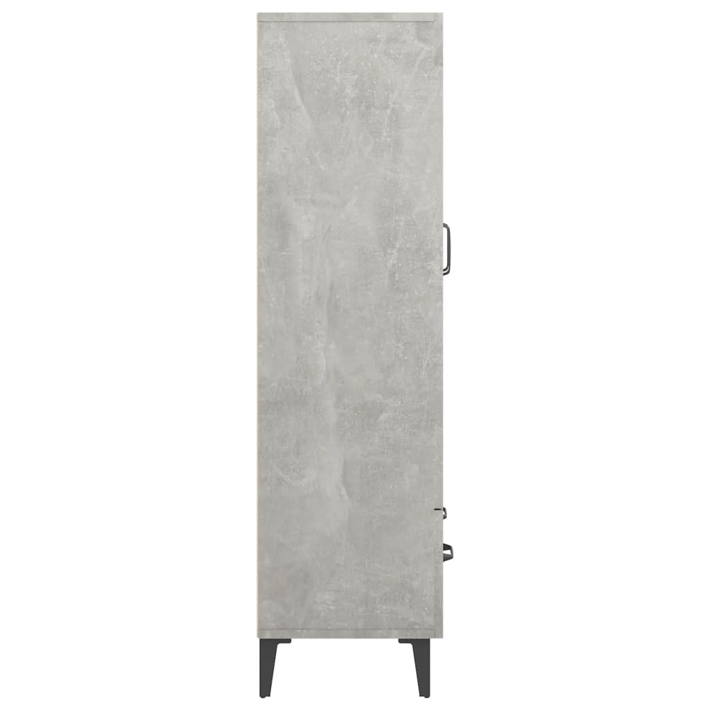 Credenza Grigio Cemento 70x31x115 cm in Legno Multistrato