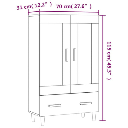 Credenza Rovere Sonoma 70x31x115 cm in Legno Multistrato