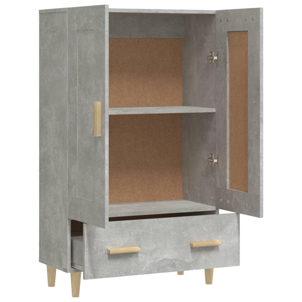 Credenza Grigio Cemento 70x31x115 cm in Legno Multistrato