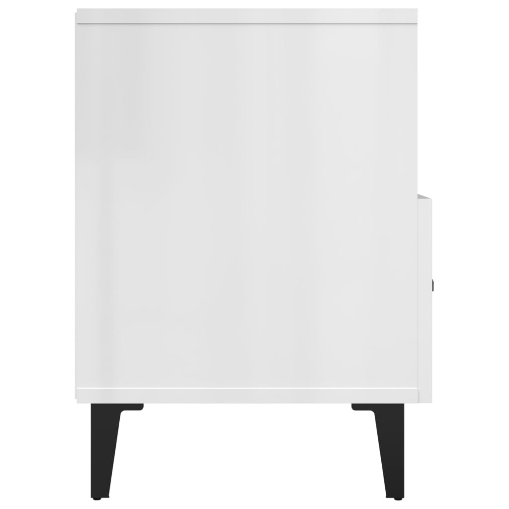 Mobile Porta TV Bianco Lucido 80x36x50 cm in Legno Multistrato - homemem39