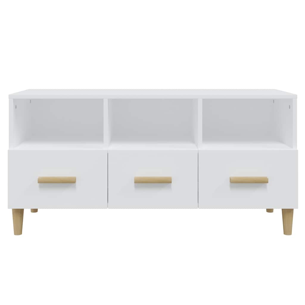 Mobile Porta TV Bianco 102x36x50 cm in Legno Multistrato
