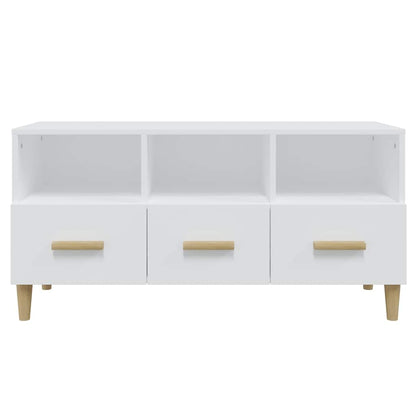 Mobile Porta TV Bianco 102x36x50 cm in Legno Multistrato
