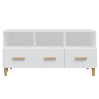 Mobile Porta TV Bianco 102x36x50 cm in Legno Multistrato