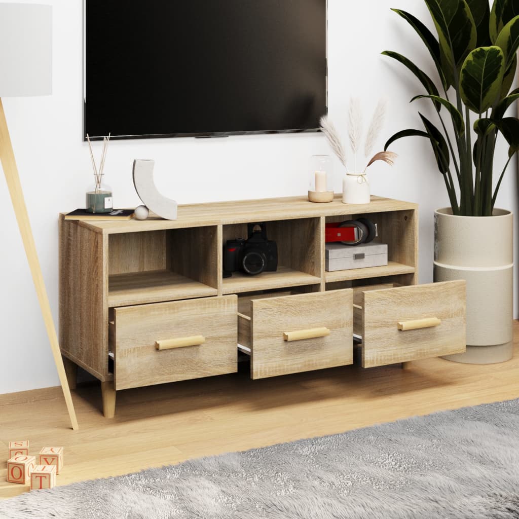 Mobile Porta TV Rovere Sonoma 102x36x50 cm Legno Multistrato - homemem39