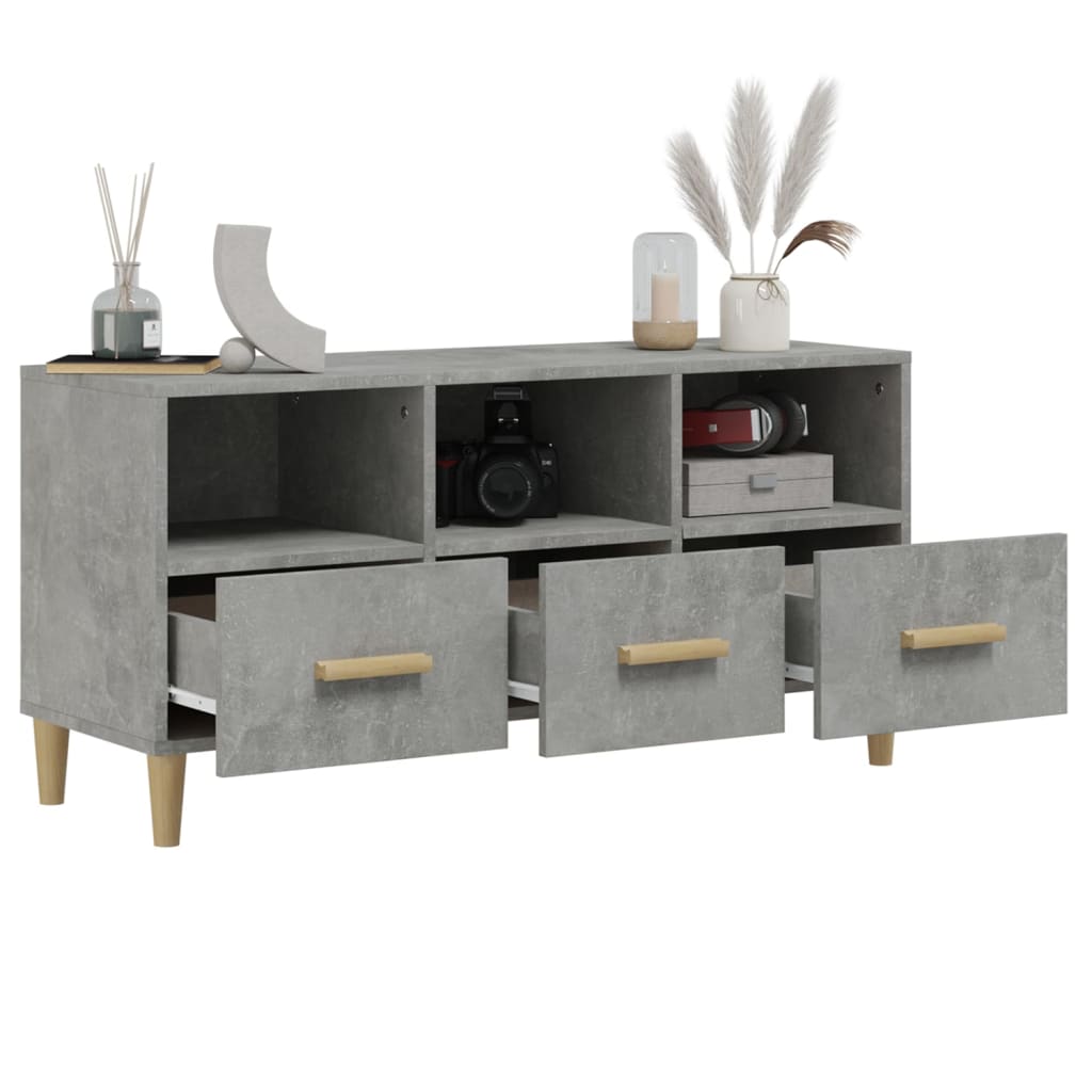 Mobile Porta TV Grigio Cemento 102x36x50 cm Legno Multistrato