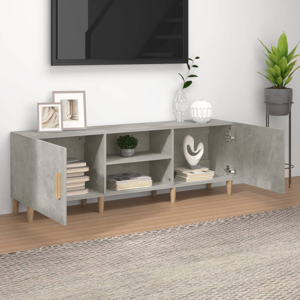 Mobile Porta TV Grigio Cemento 150x30x50cm in Legno Multistrato - homemem39