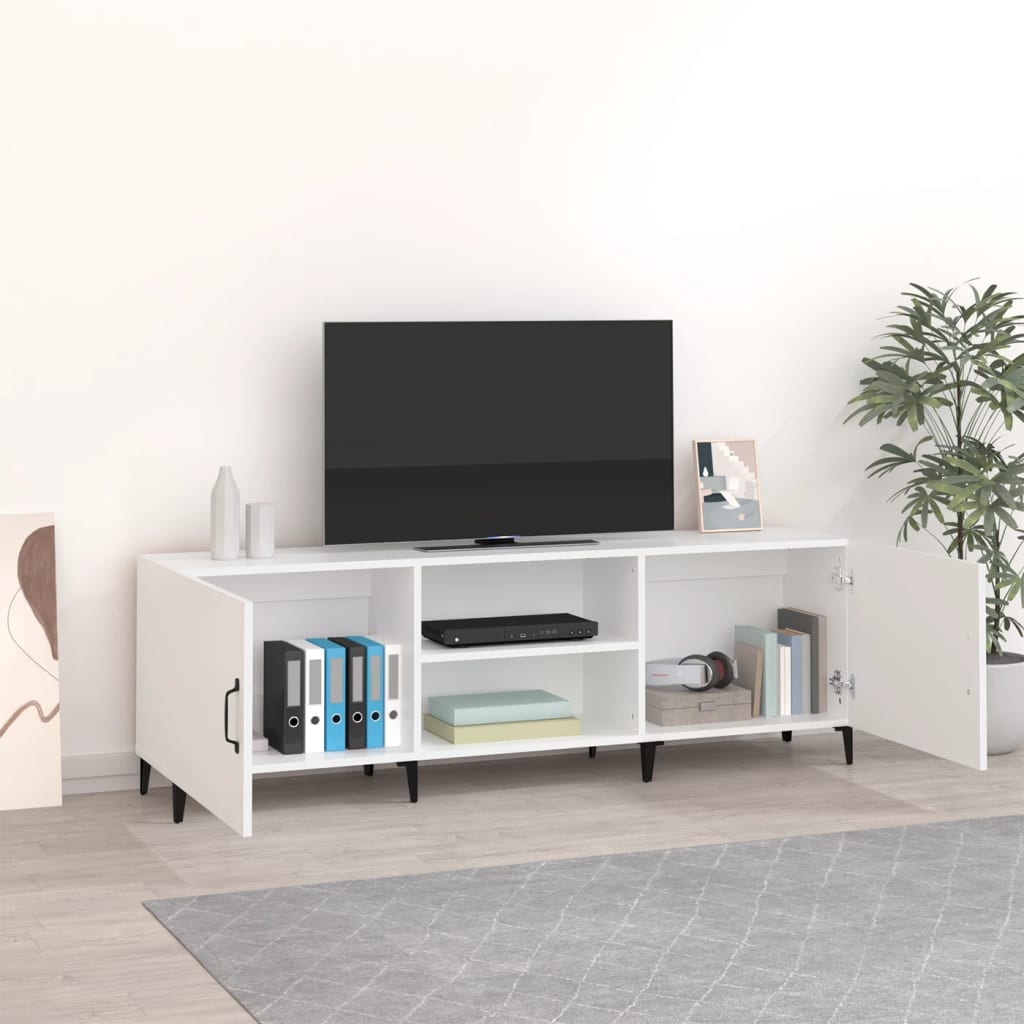 Mobile Porta TV Bianco 150x30x50 cm in Legno Multistrato - homemem39