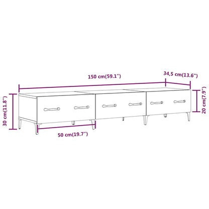 Mobile Porta TV Grigio Cemento 150x34,5x30 cm Legno Multistrato