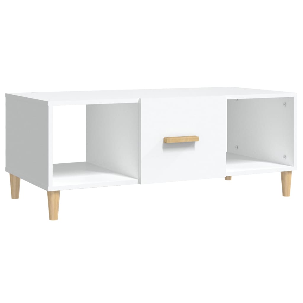 Tavolino da Salotto Bianco 102x50x40 cm in Legno Multistrato | homemem39