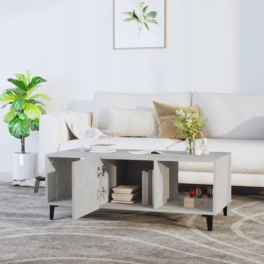 Tavolino Salotto Grigio Cemento 102x50x40 cm Legno Multistrato | homemem39