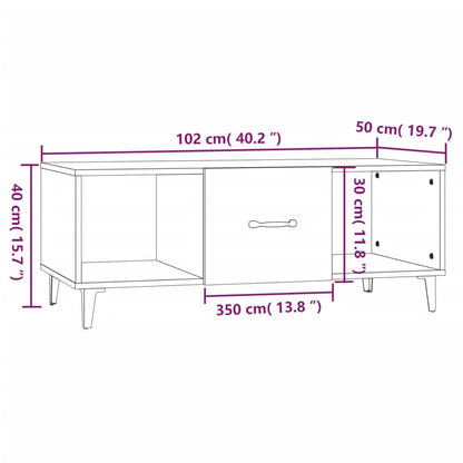 Tavolino Salotto Grigio Cemento 102x50x40 cm Legno Multistrato | homemem39