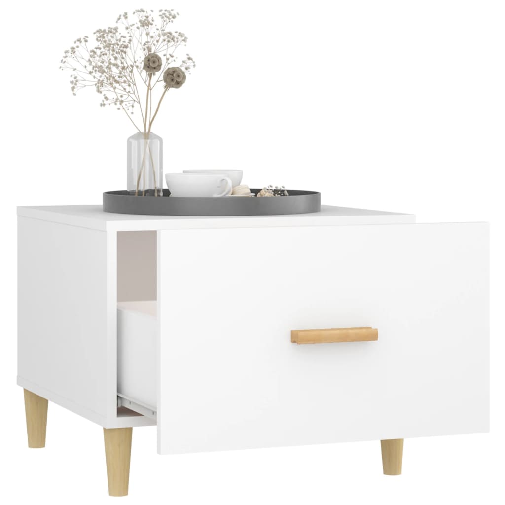 Tavolini da Salotto 2 pz Bianchi 50x50x40 cm Legno Multistrato | homemem39