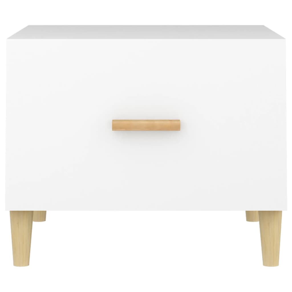 Tavolini da Salotto 2 pz Bianchi 50x50x40 cm Legno Multistrato | homemem39