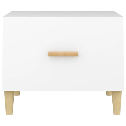 Tavolini da Salotto 2 pz Bianchi 50x50x40 cm Legno Multistrato