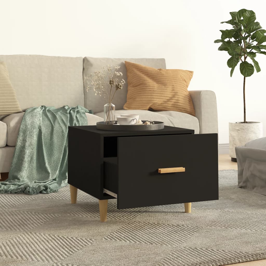 Tavolino da Salotto Nero 50x50x40 cm in Legno Multistrato | homemem39