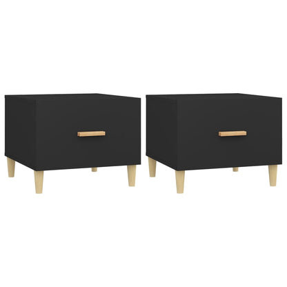 Tavolini da Salotto 2 pz Neri 50x50x40 cm in Legno Multistrato | homemem39