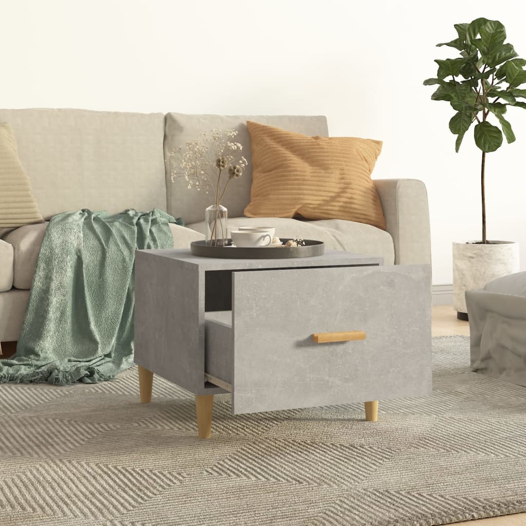 Tavolino Salotto Grigio Cemento 50x50x40 cm Legno Multistrato | homemem39