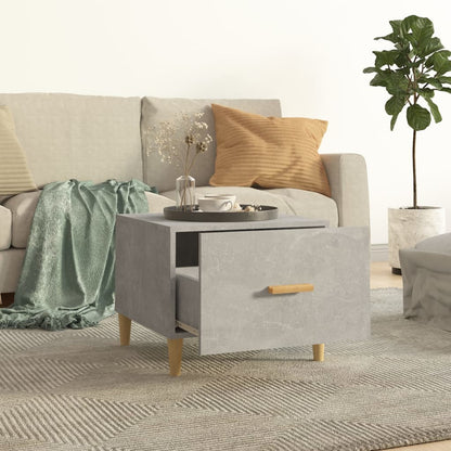 Tavolino Salotto Grigio Cemento 50x50x40 cm Legno Multistrato | homemem39