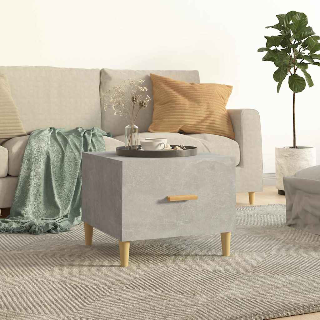 Tavolino Salotto Grigio Cemento 50x50x40 cm Legno Multistrato