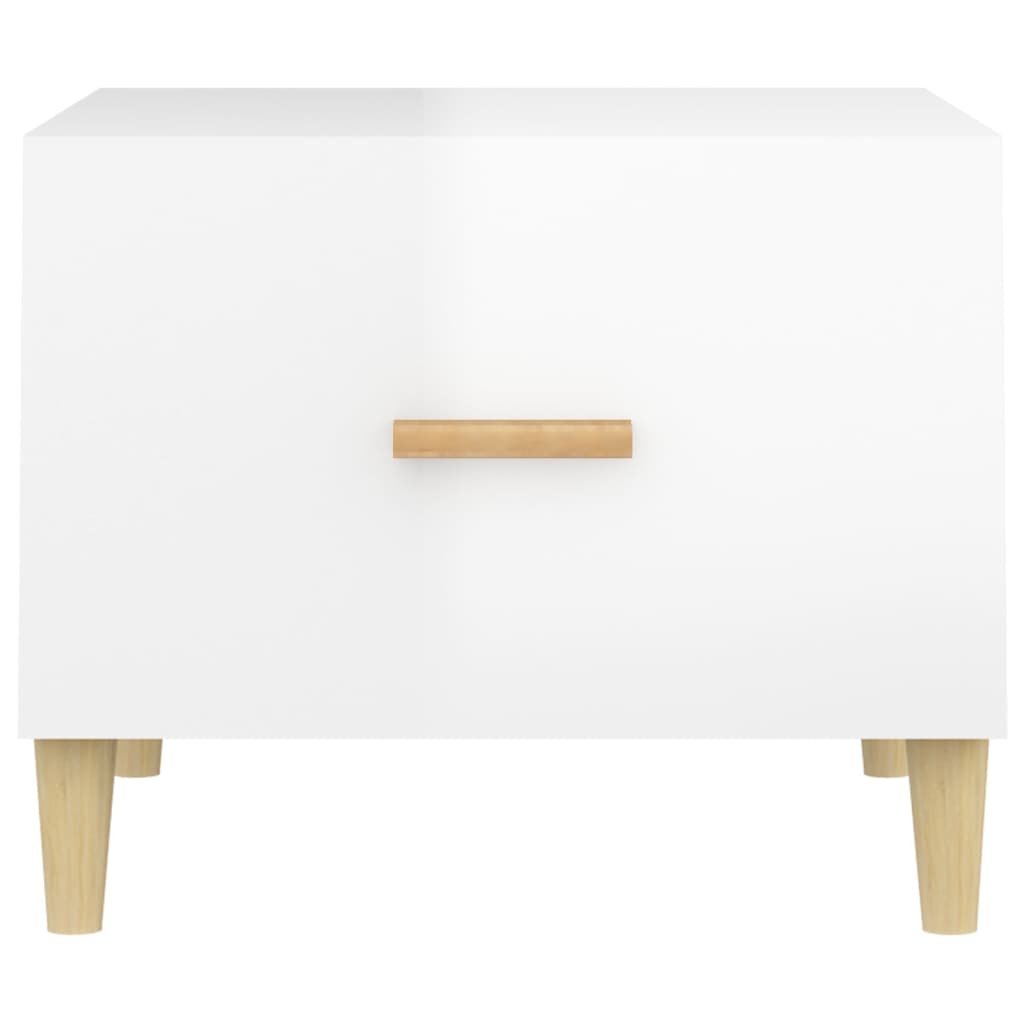 Tavolino da Salotto Bianco Lucido 50x50x40 cm Legno Multistrato | homemem39