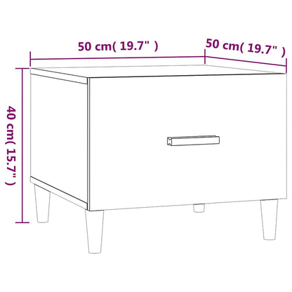 Tavolino da Salotto Bianco Lucido 50x50x40 cm Legno Multistrato