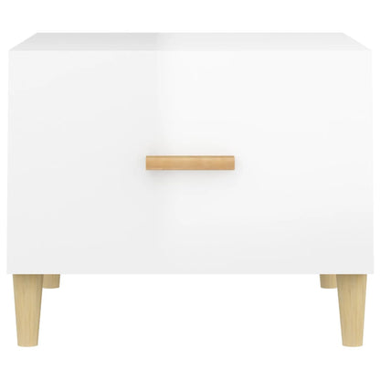 Tavolini Salotto 2pz Bianco Lucido 50x50x40cm Legno Multistrato | homemem39