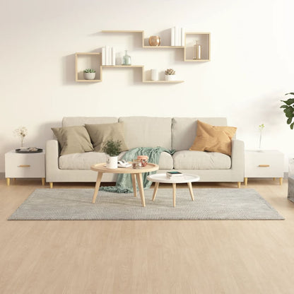 Tavolini Salotto 2pz Bianco Lucido 50x50x40cm Legno Multistrato | homemem39
