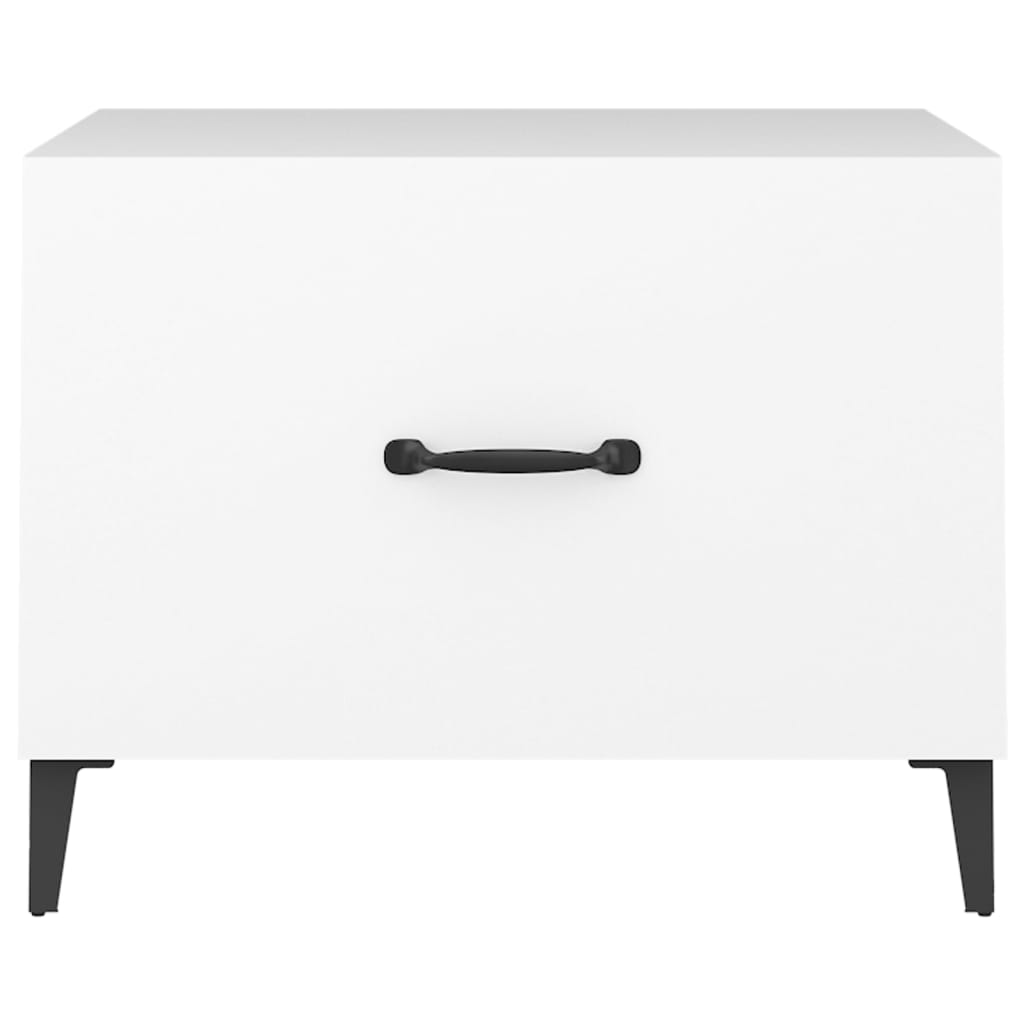 Tavolini da Salotto Gambe in Metallo 2 pz Bianchi 50x50x40 cm | homemem39