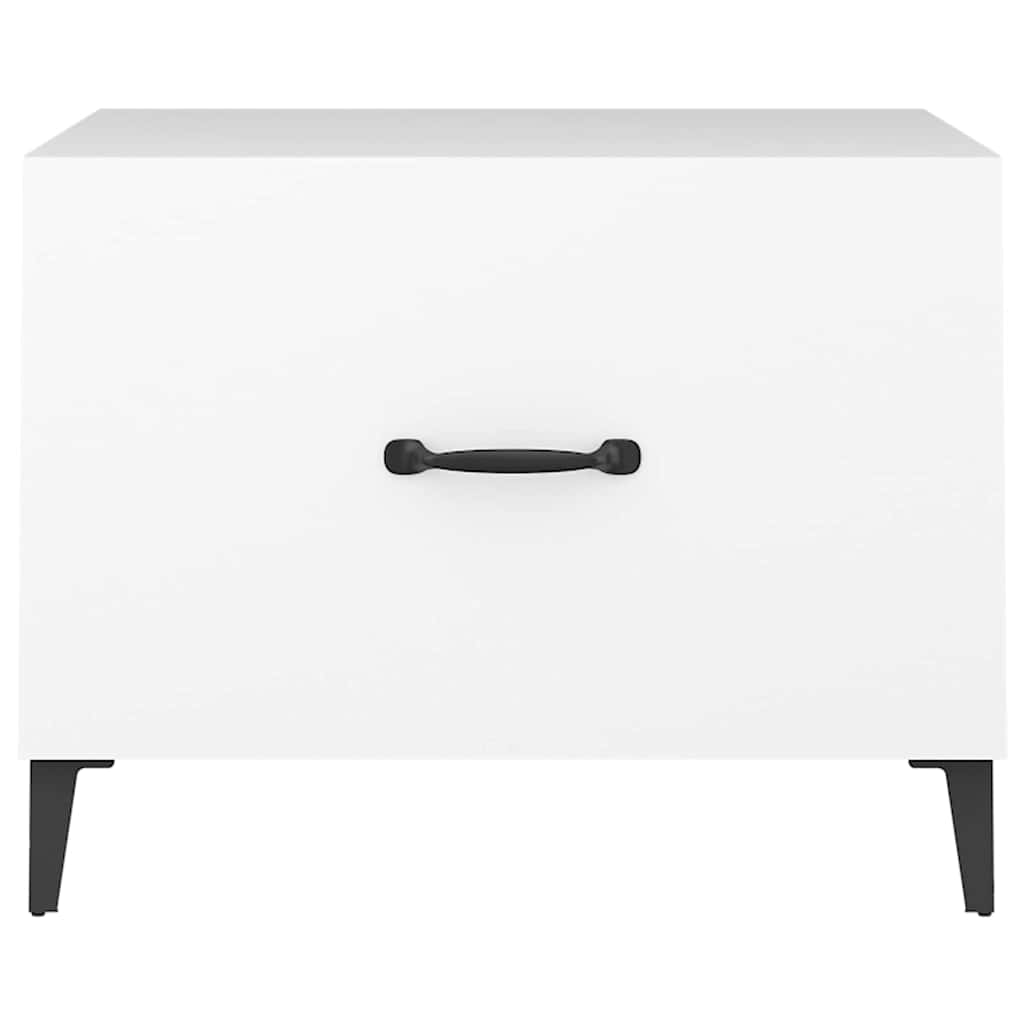 Tavolini da Salotto Gambe in Metallo 2 pz Bianchi 50x50x40 cm