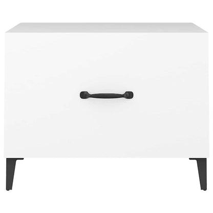 Tavolini da Salotto Gambe in Metallo 2 pz Bianchi 50x50x40 cm