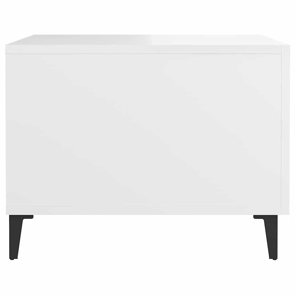 Tavolini da Salotto Gambe in Metallo 2 pz Bianchi 50x50x40 cm