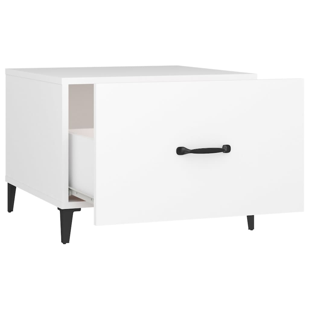 Tavolini da Salotto Gambe in Metallo 2 pz Bianchi 50x50x40 cm | homemem39