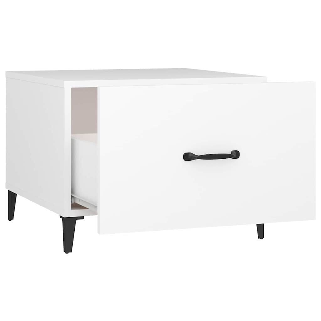 Tavolini da Salotto Gambe in Metallo 2 pz Bianchi 50x50x40 cm