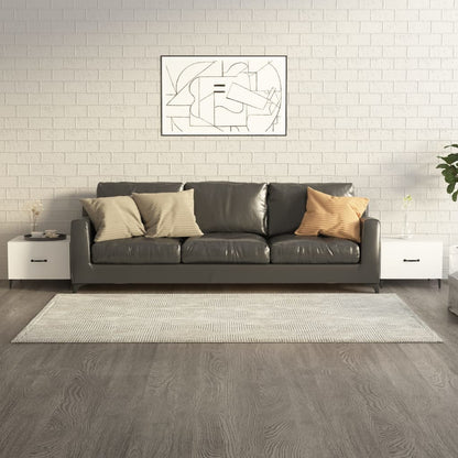 Tavolini da Salotto Gambe in Metallo 2 pz Bianchi 50x50x40 cm | homemem39