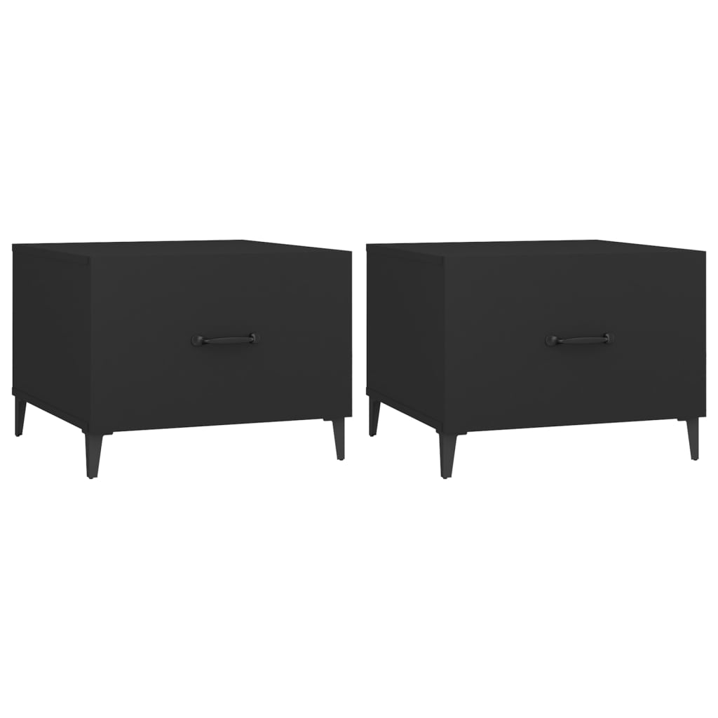 Tavolini da Salotto Gambe in Metallo 2 pz Neri 50x50x40 cm | homemem39