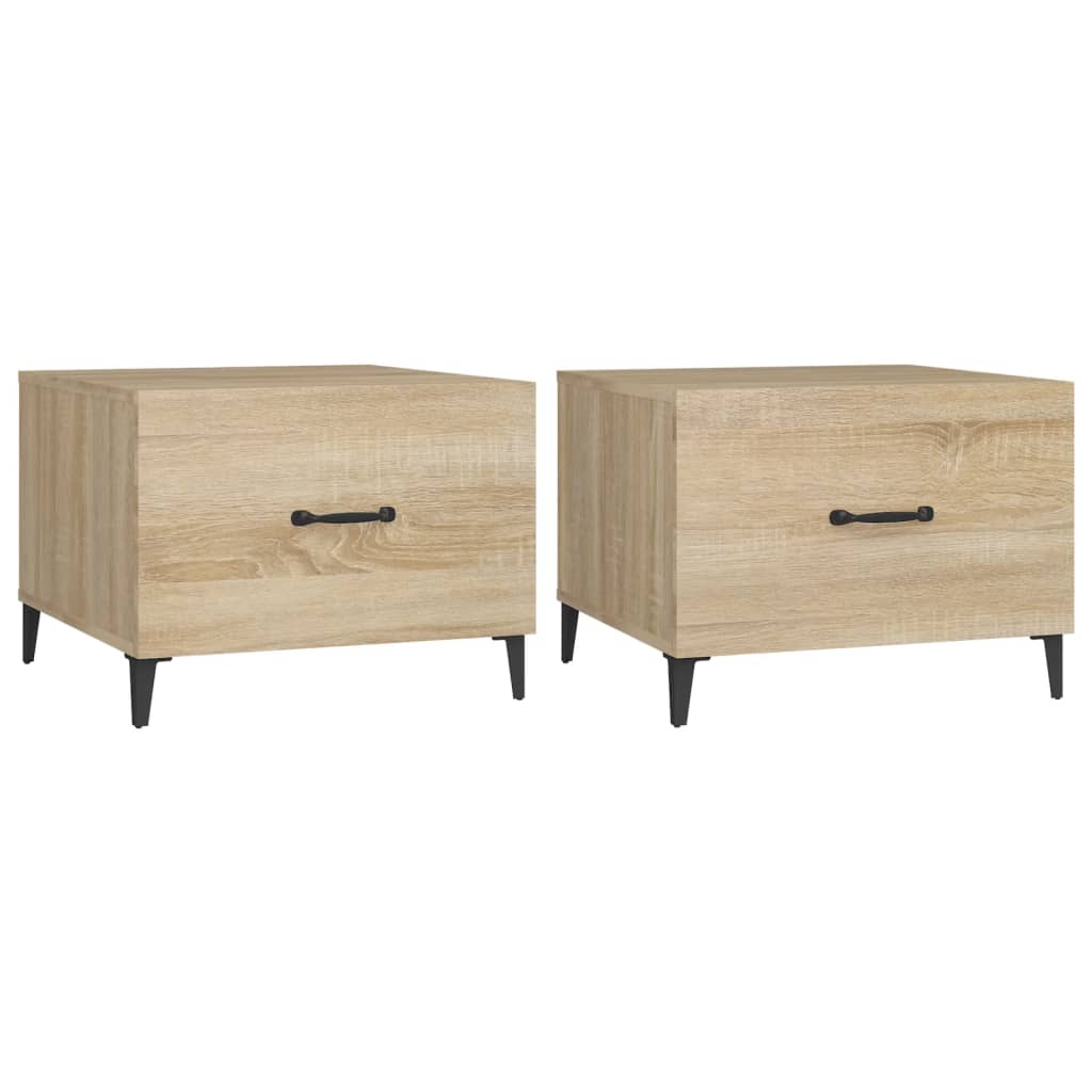Tavolino da Salotto Gambe in Metallo Rovere Sonoma 50x50x40 cm | homemem39
