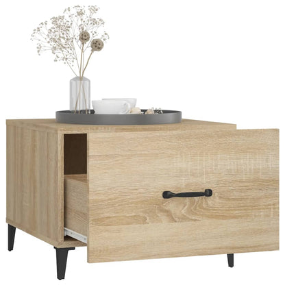 Tavolino da Salotto Gambe in Metallo Rovere Sonoma 50x50x40 cm | homemem39