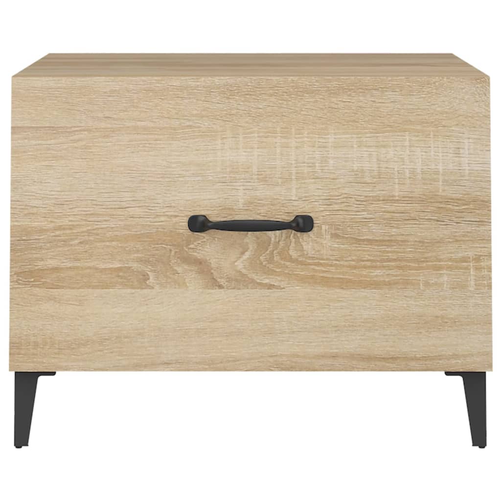 Tavolino da Salotto Gambe in Metallo Rovere Sonoma 50x50x40 cm | homemem39