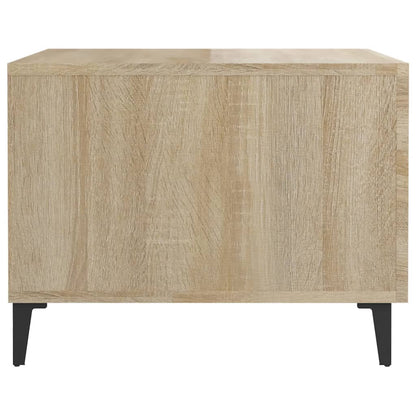 Tavolino da Salotto Gambe in Metallo Rovere Sonoma 50x50x40 cm | homemem39