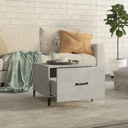 Tavolino da Salotto Gambe in Metallo Grigio Cemento 50x50x40 cm | homemem39