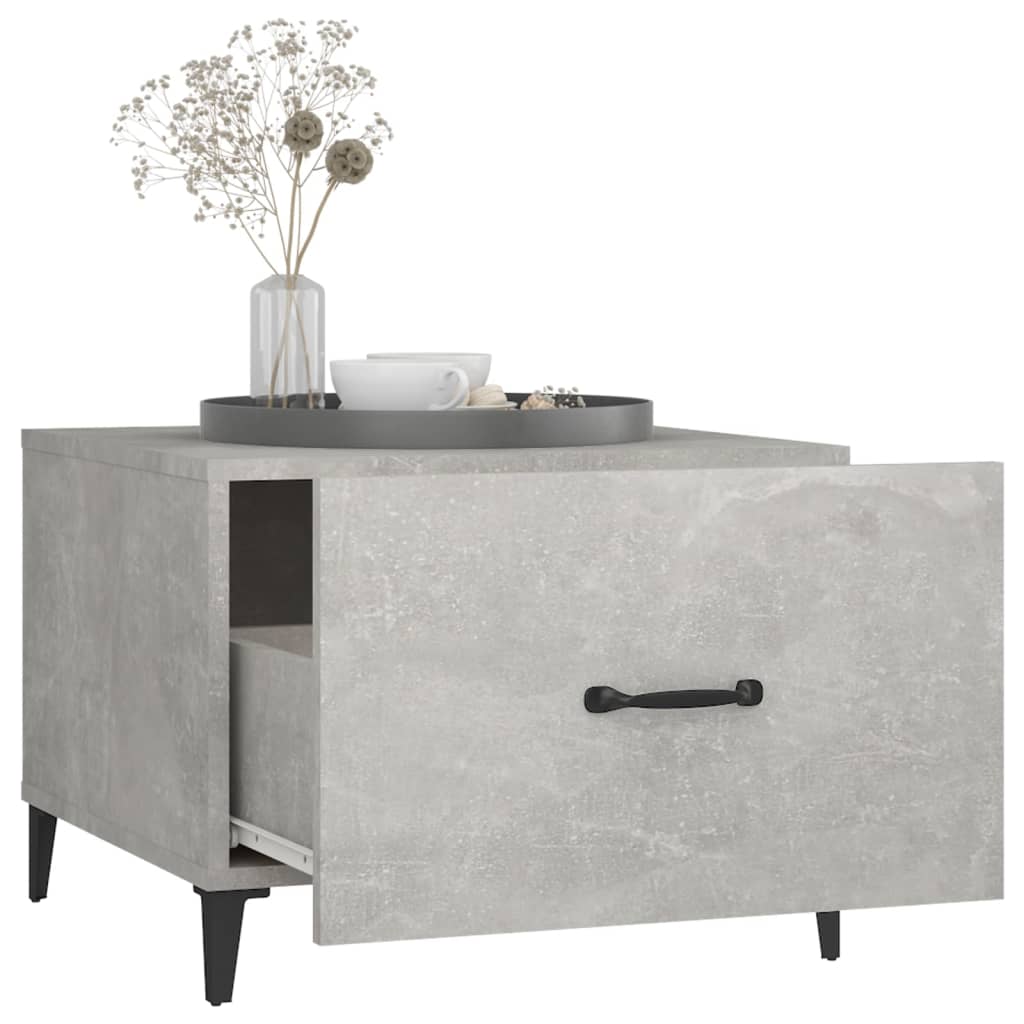 Tavolino da Salotto Gambe in Metallo Grigio Cemento 50x50x40 cm | homemem39