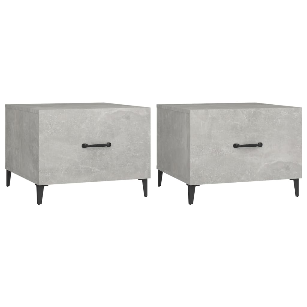 Tavolini Salotto Gambe in Metallo 2pz Grigio Cemento 50x50x40cm | homemem39