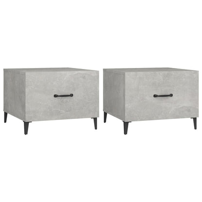 Tavolini Salotto Gambe in Metallo 2pz Grigio Cemento 50x50x40cm | homemem39