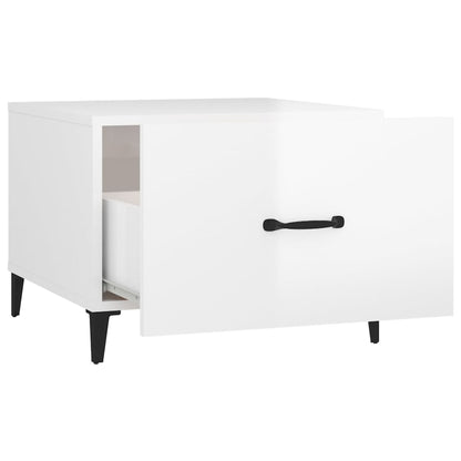 Tavolini Salotto Gambe in Metallo 2 pz Bianco Lucido 50x50x40cm | homemem39